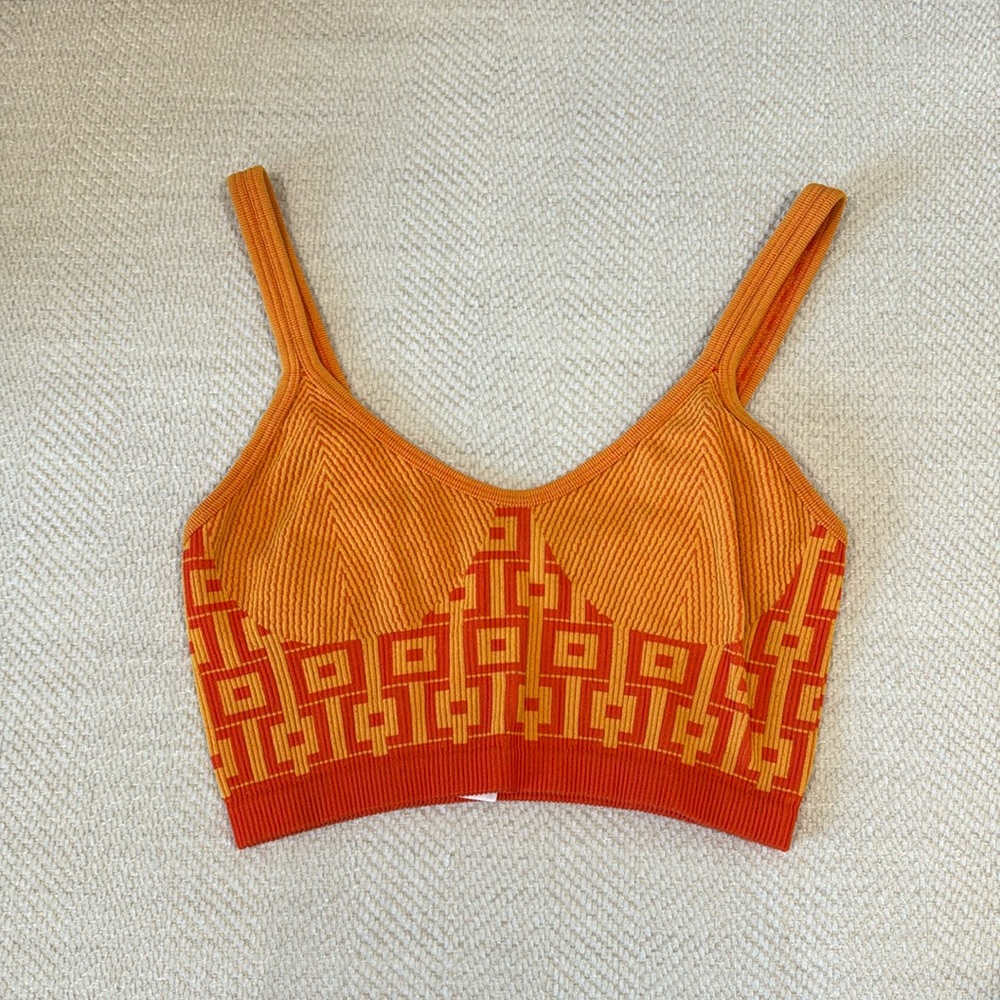 Zara ribbed geometric tank top
